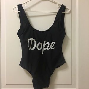 Black one piece bathing suit - Dope
